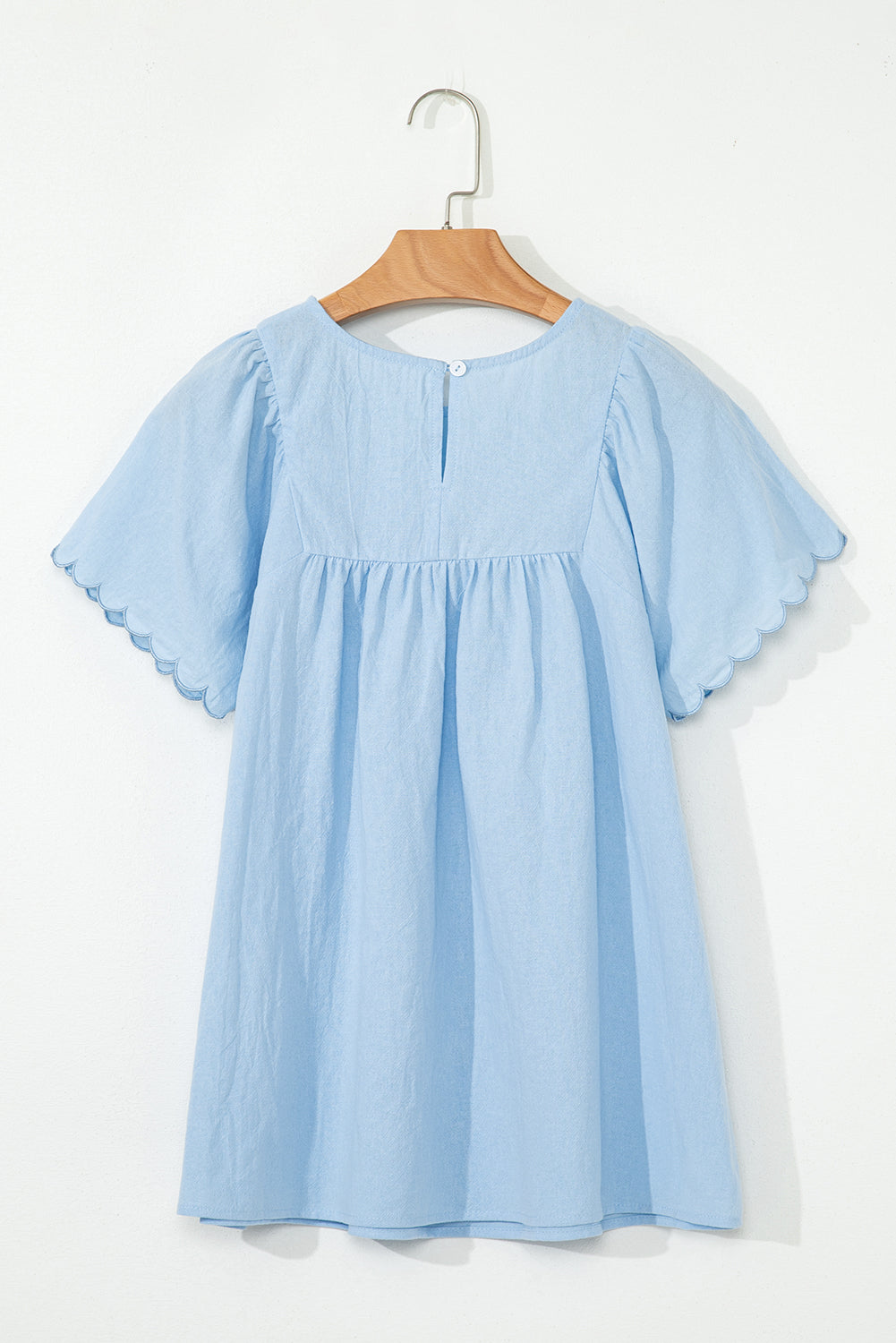 Scallop Embroidered Short Sleeve Top