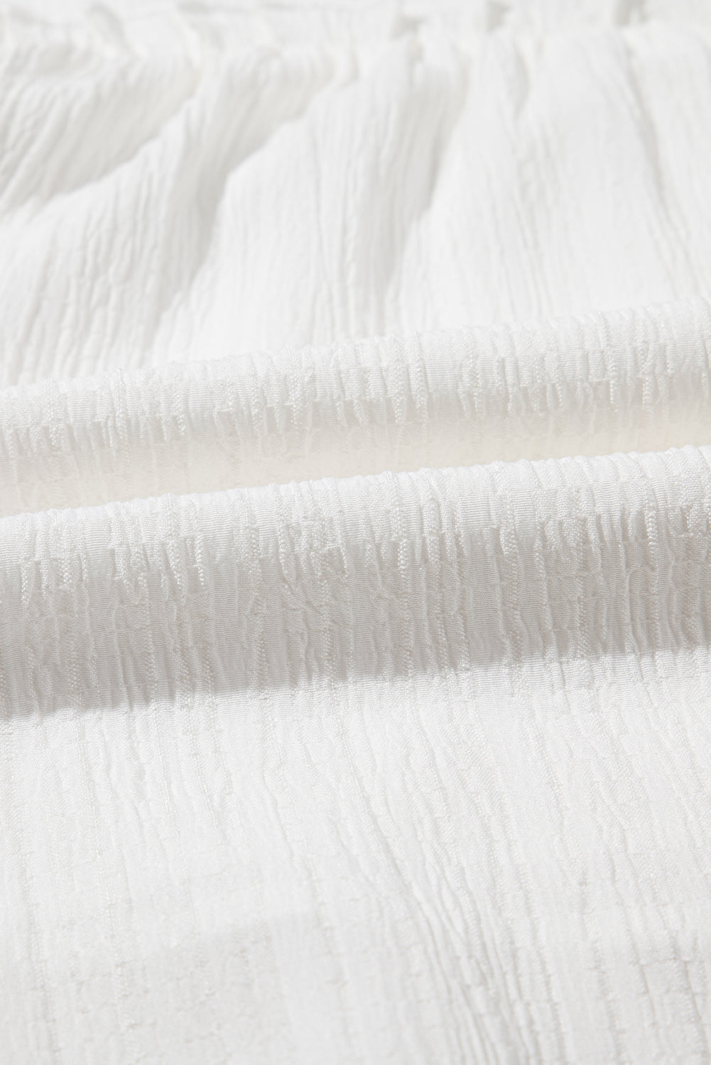 Textured Ruffle Trim V-Neck Top
