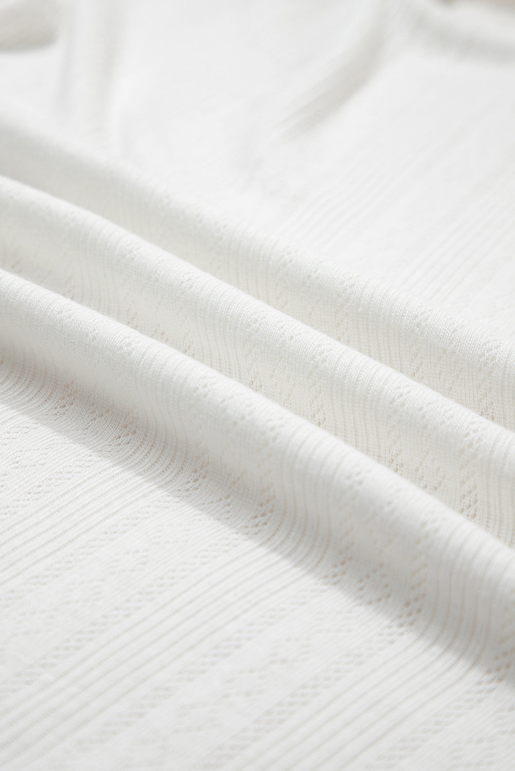 Lace Trim Textured T-Shirt