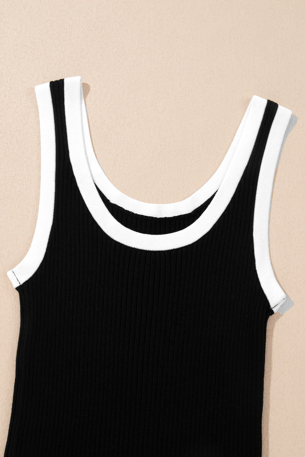 Colorblock Edge Ribbed Tank Top