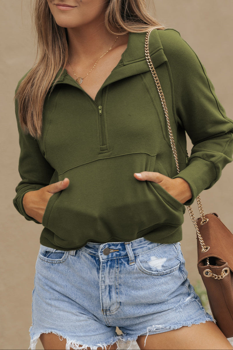 Fleece Lined Zip-Up Sweatshirt