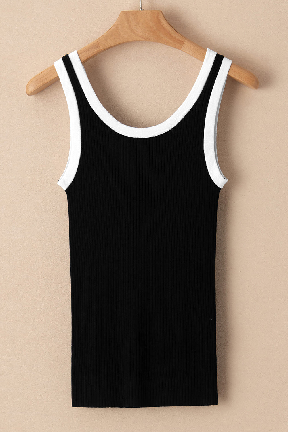 Colorblock Edge Ribbed Tank Top
