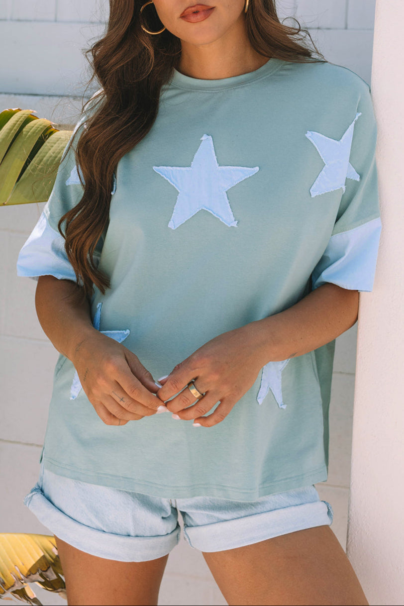 Star Patchwork Short Sleeve T-Shirt
