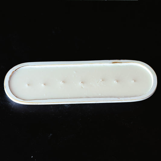 Unscented - 7 Wick White Wood Dough Bowl Soy Candle