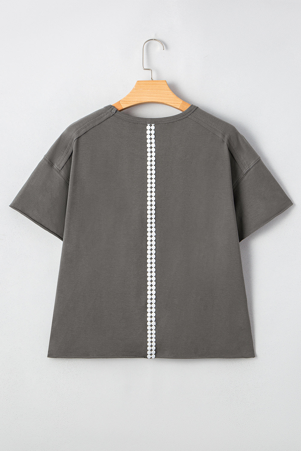 Lace Bow Raw Edge T-Shirt