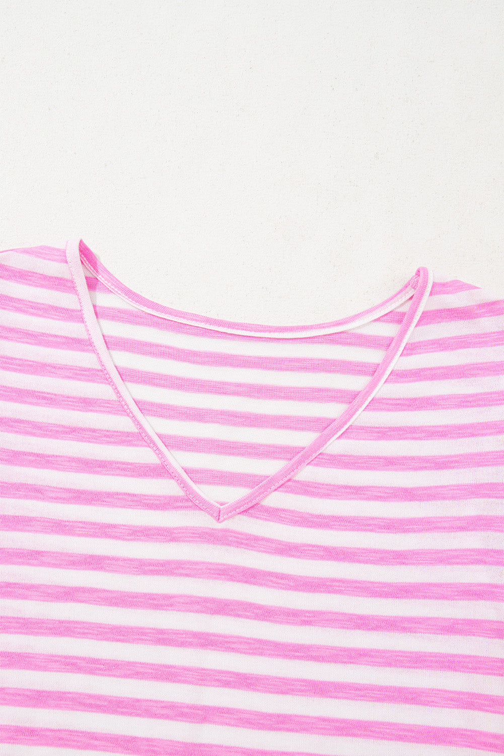 Stripe V-Neck Ruffle Sleeve Top