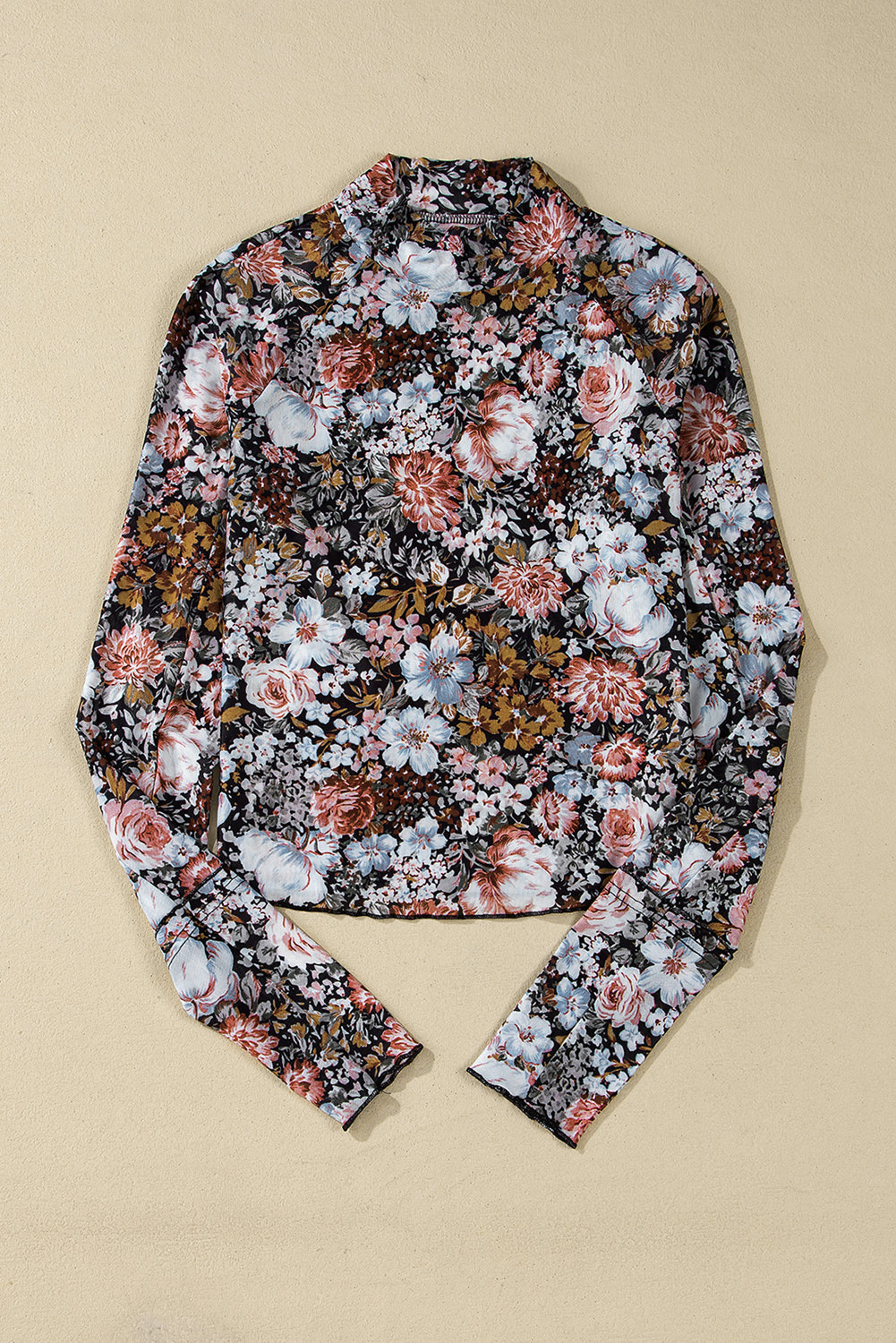 Floral Mesh Long Sleeve Top