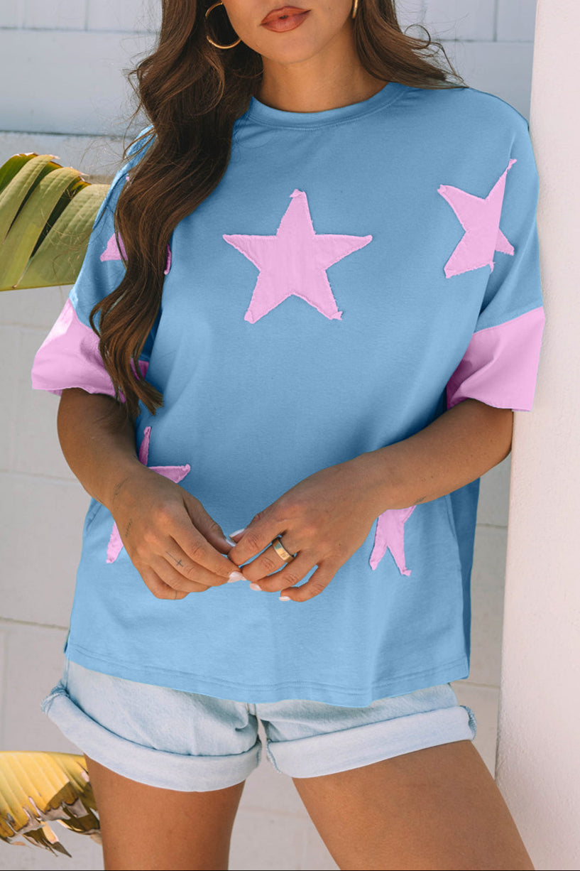 Star Patchwork Short Sleeve T-Shirt
