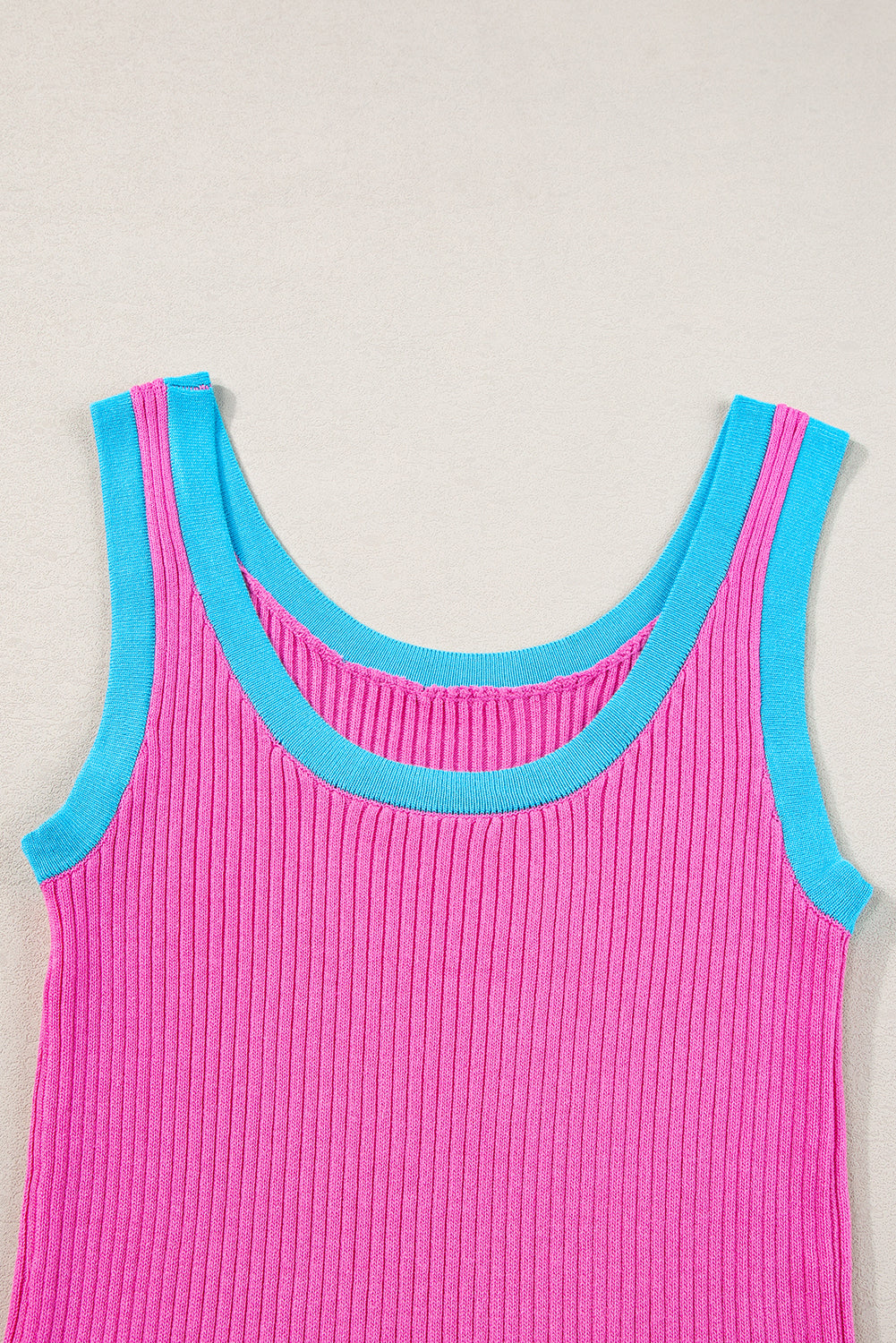 Colorblock Edge Ribbed Tank Top