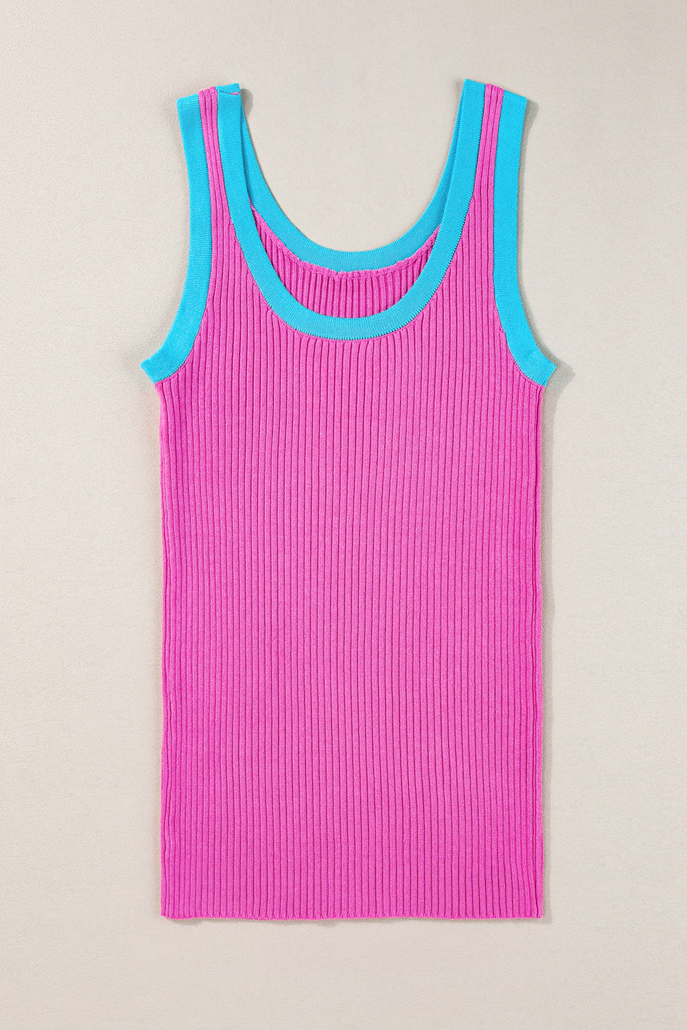 Colorblock Edge Ribbed Tank Top