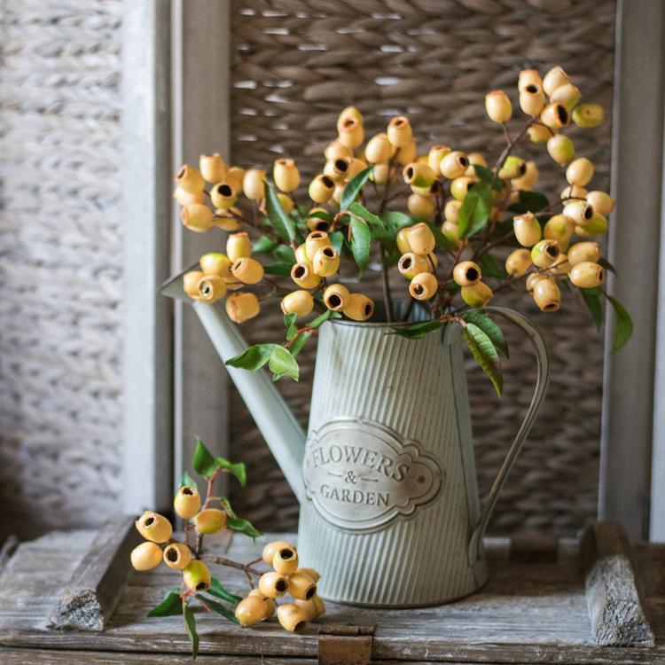 Artificial Fruit Loquat Fruit Stem in Yellow 15" Tall Silk Plant