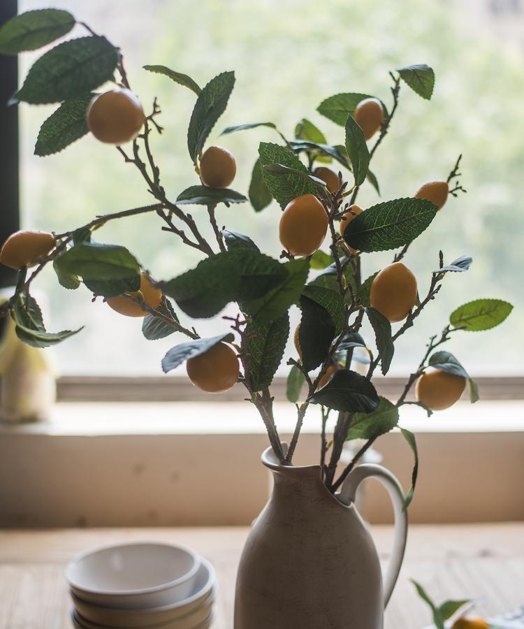 Artificial Fruit Lemon Stem 39" Tall Silk Plant