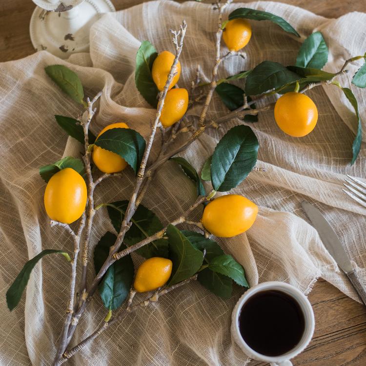 Artificial Fruit Lemon Stem 39" Tall Silk Plant