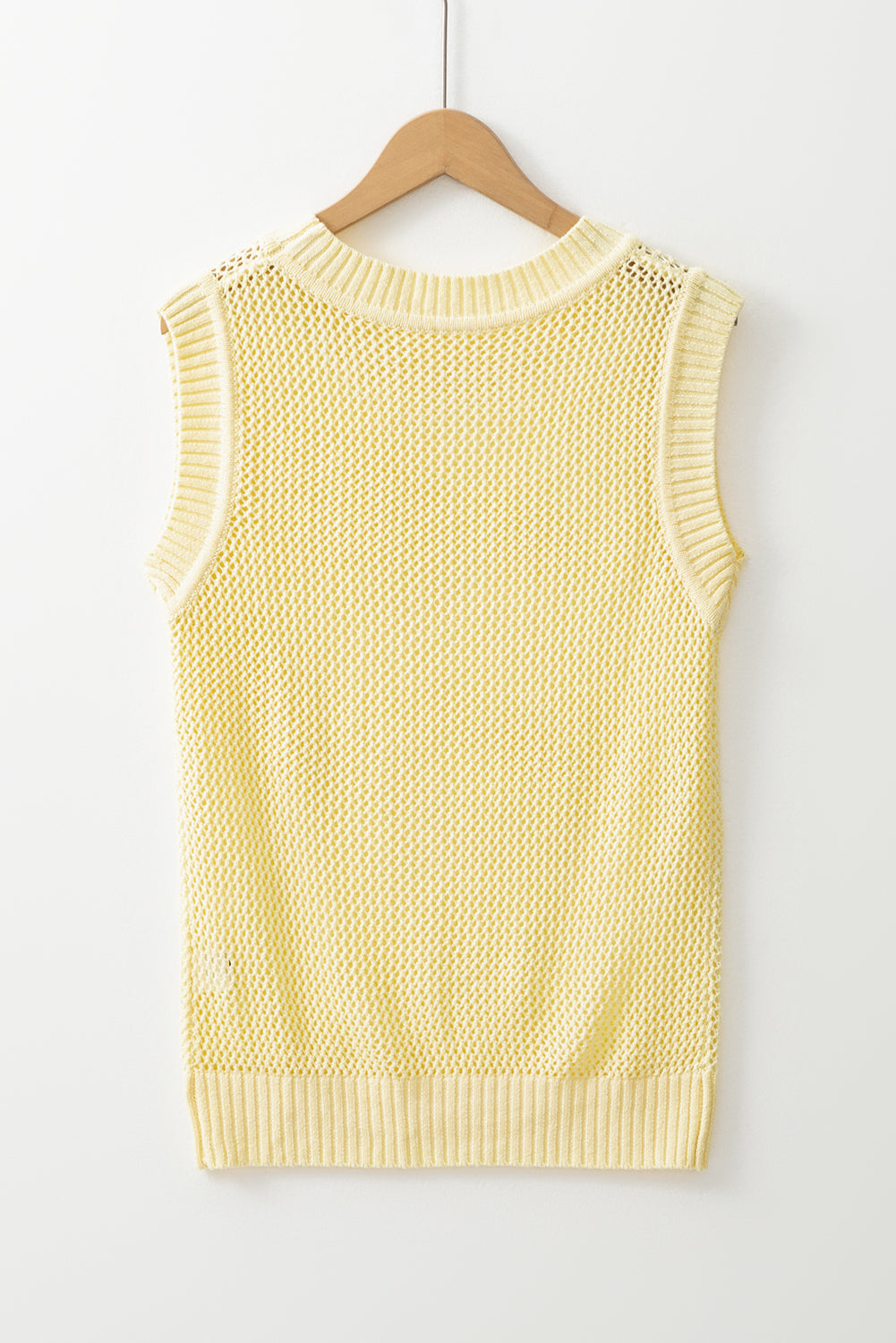 Hollowed Knit Sleeveless Sweater Top
