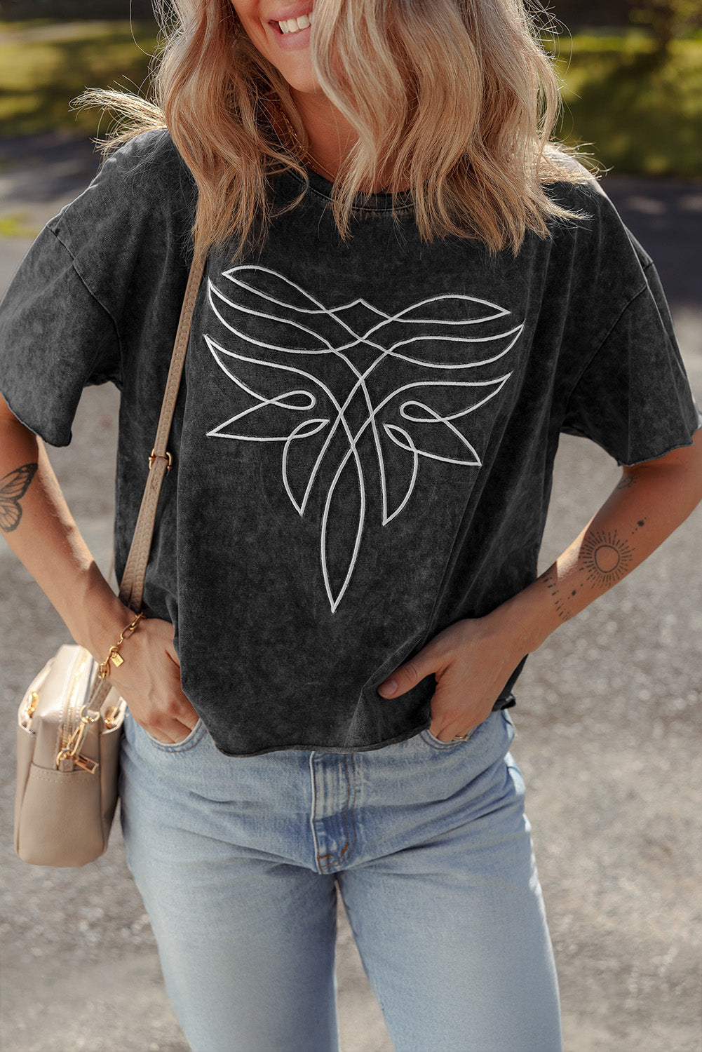 Western Floral Mineral Wash T-Shirt