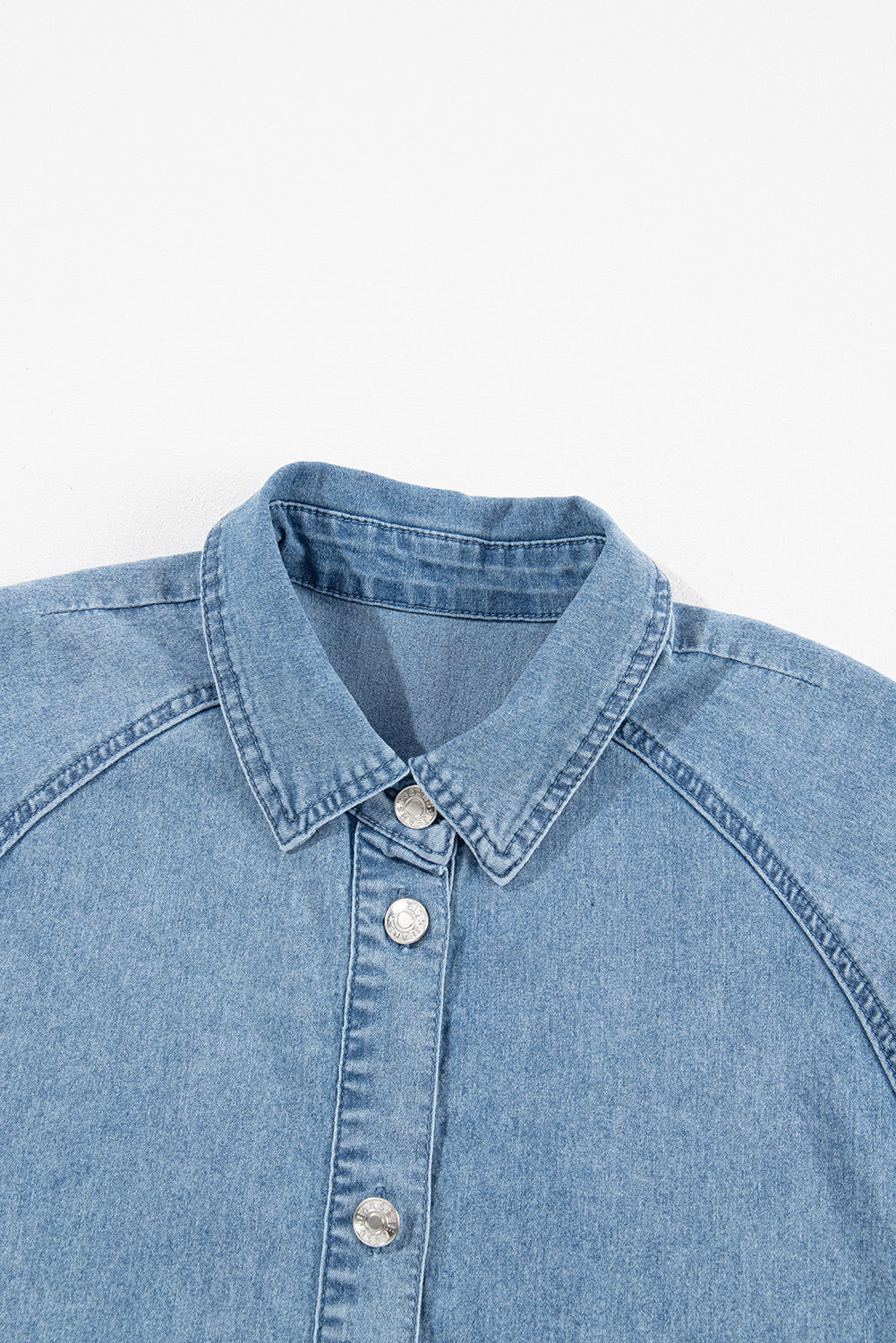 Denim Frilled Short Sleeve Dress