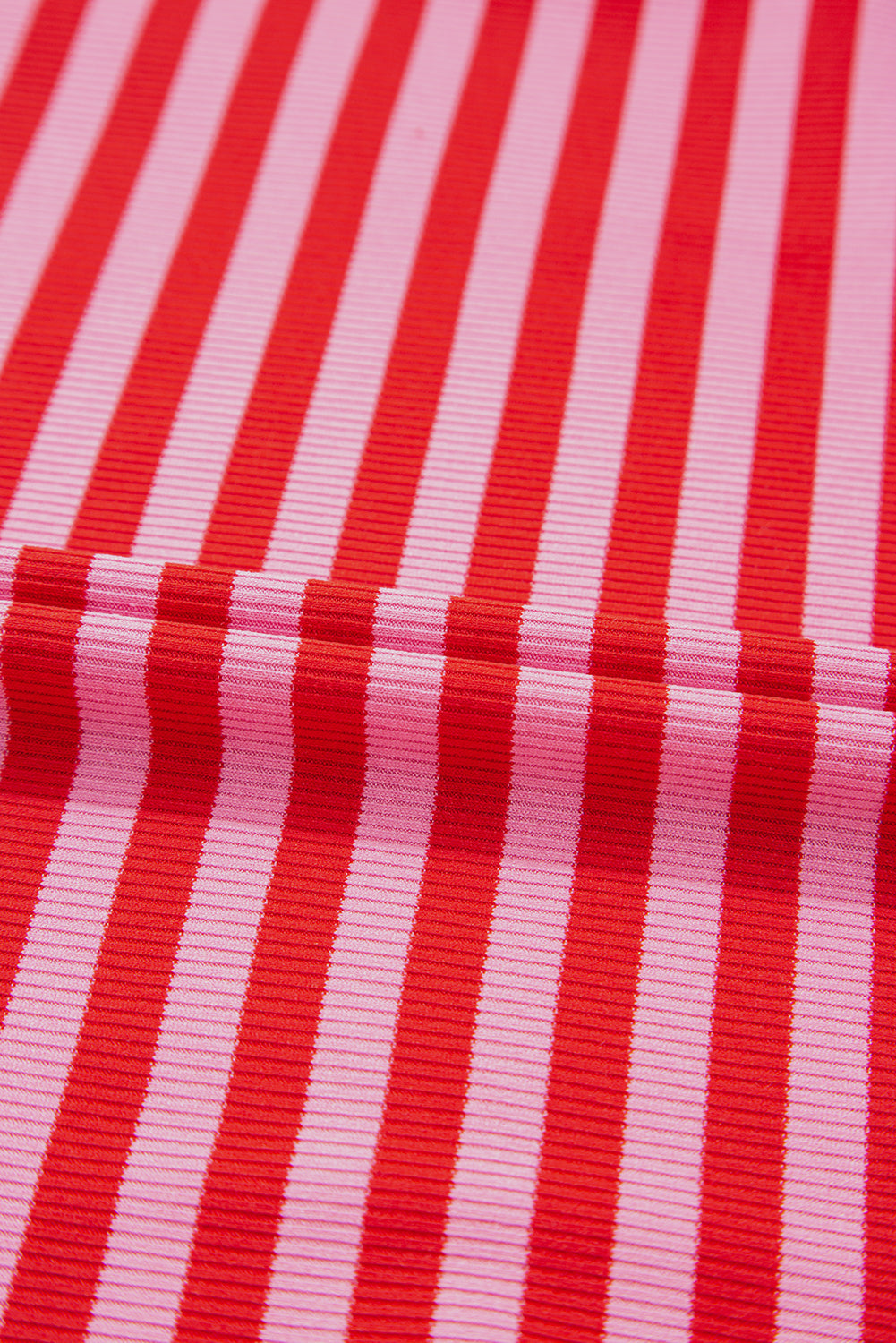 Stripe Ribbed Cap Sleeve T-Shirt