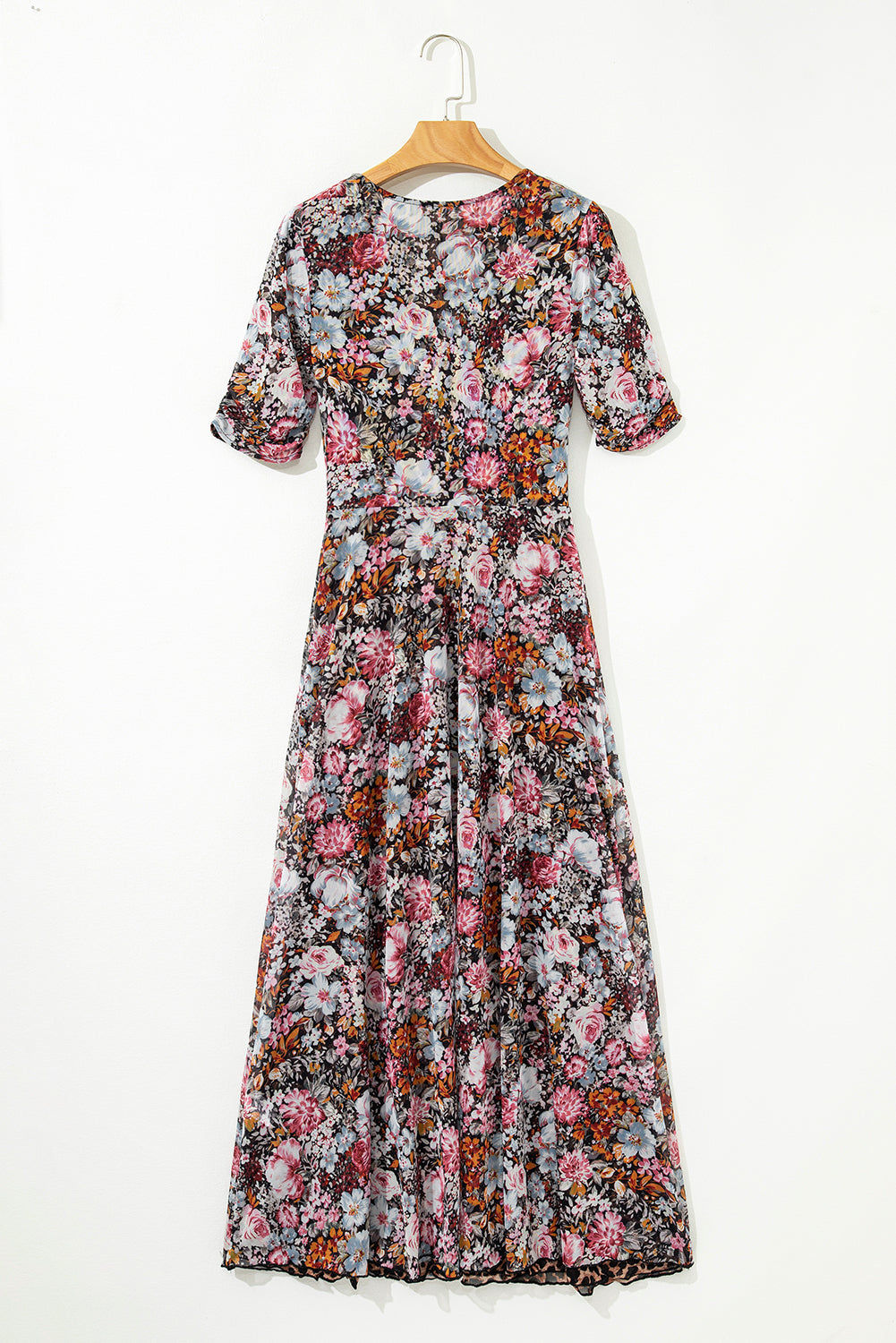 Leopard Floral Mesh Reversible Dress