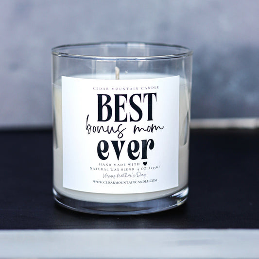 "Best Bonus Mom Ever" - Mother's Day Whiskey Glass Candle