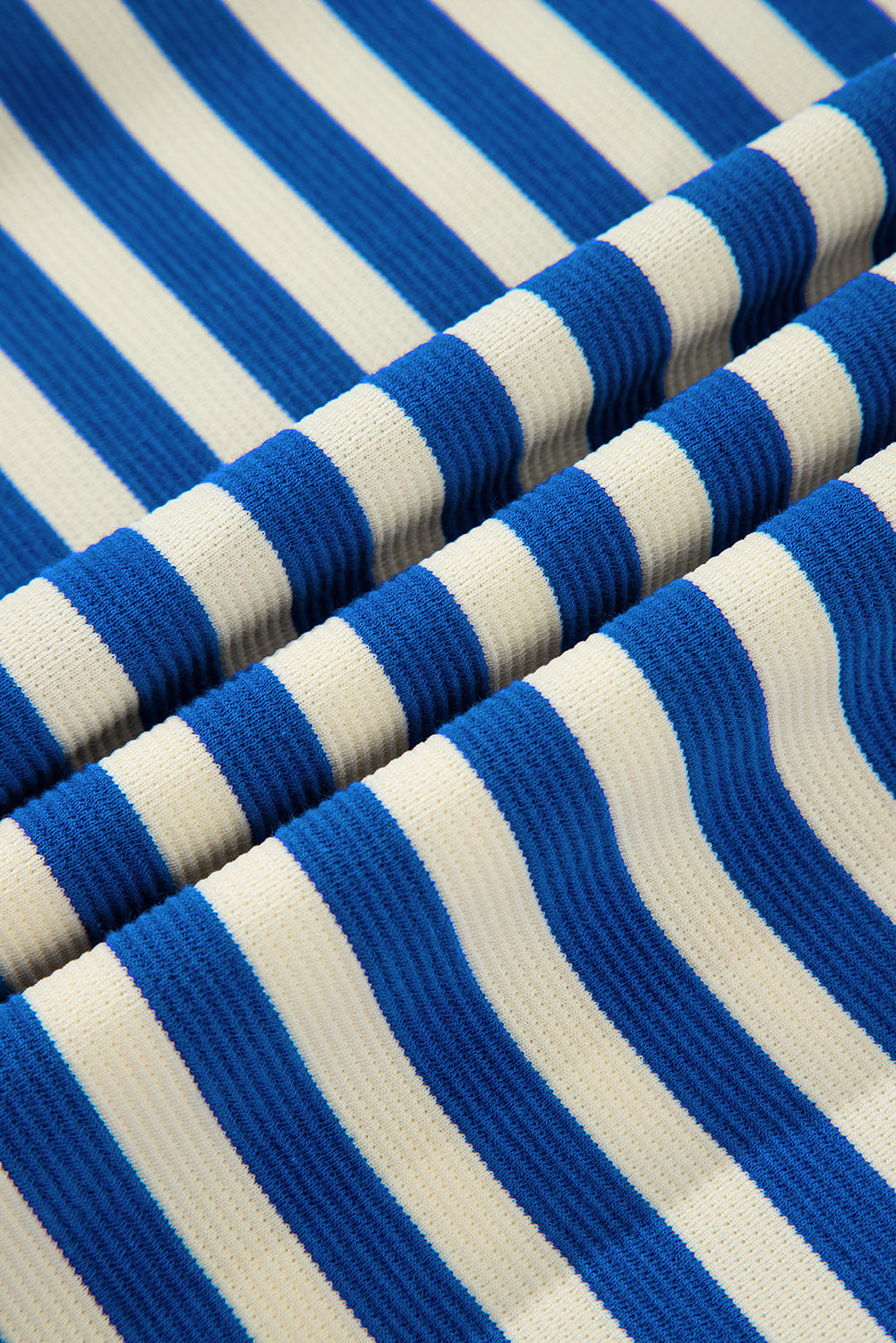 Stripe Contrast Collared V-Neck Dress