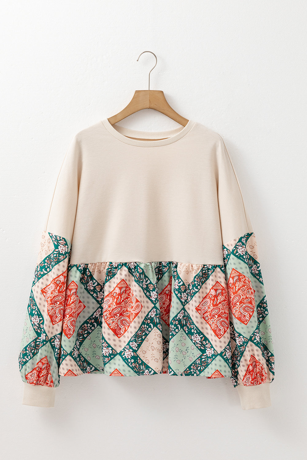 Paisley Patchwork Long Sleeve Top