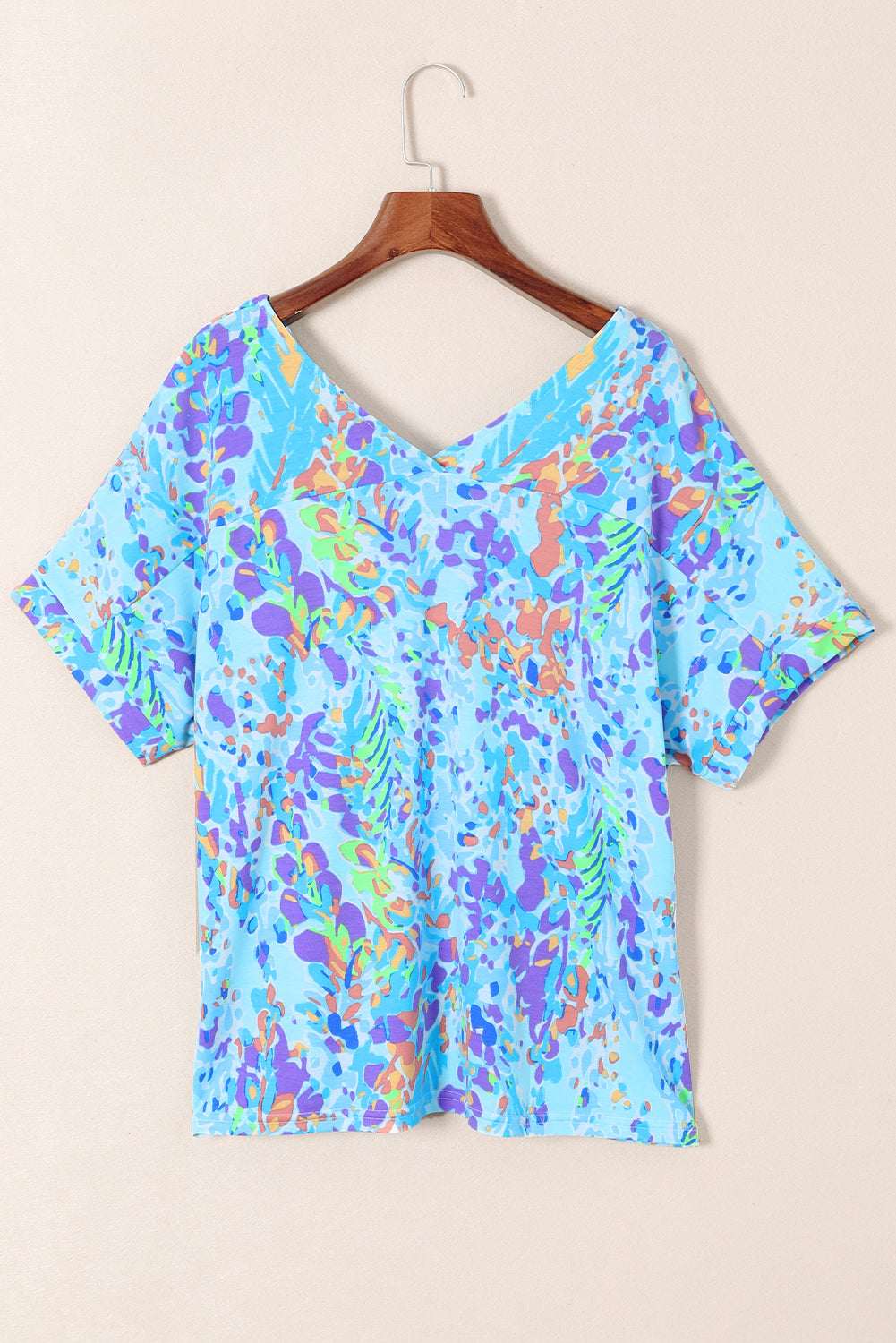 Floral Short Sleeve V-Neck Tee