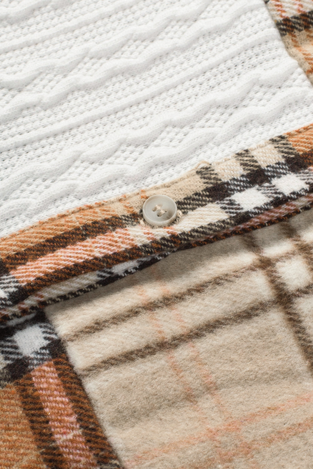 Plaid Colorblock Patchwork Shirt Jacket
