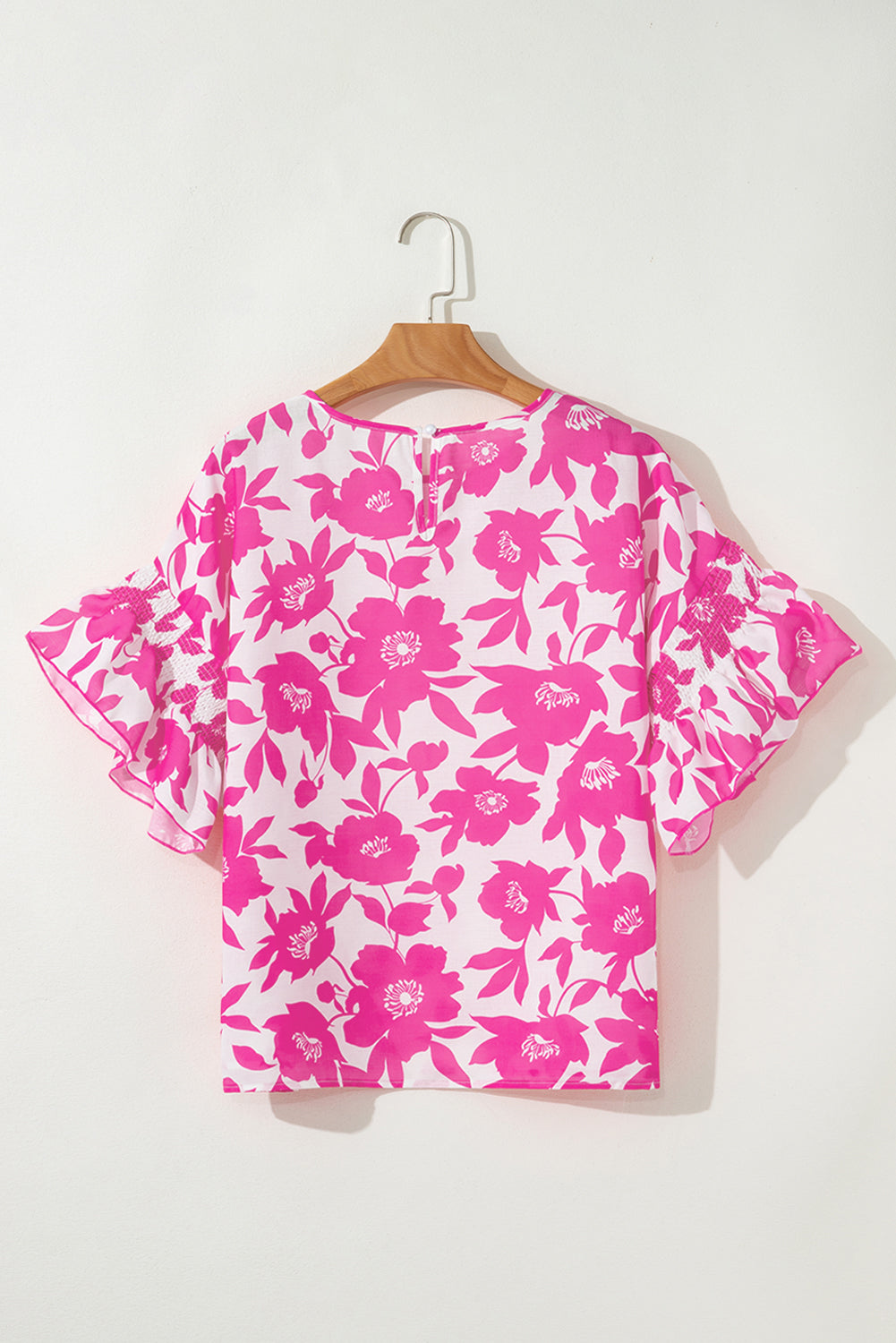 Floral Ruffle Short Sleeve Blouse