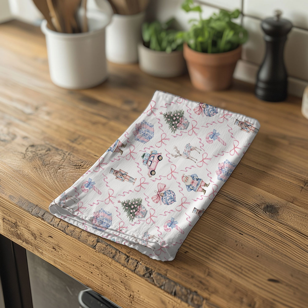 Christmas kitchen towels 2025 holiday collection
Holiday kitchen linens pink blue festive design