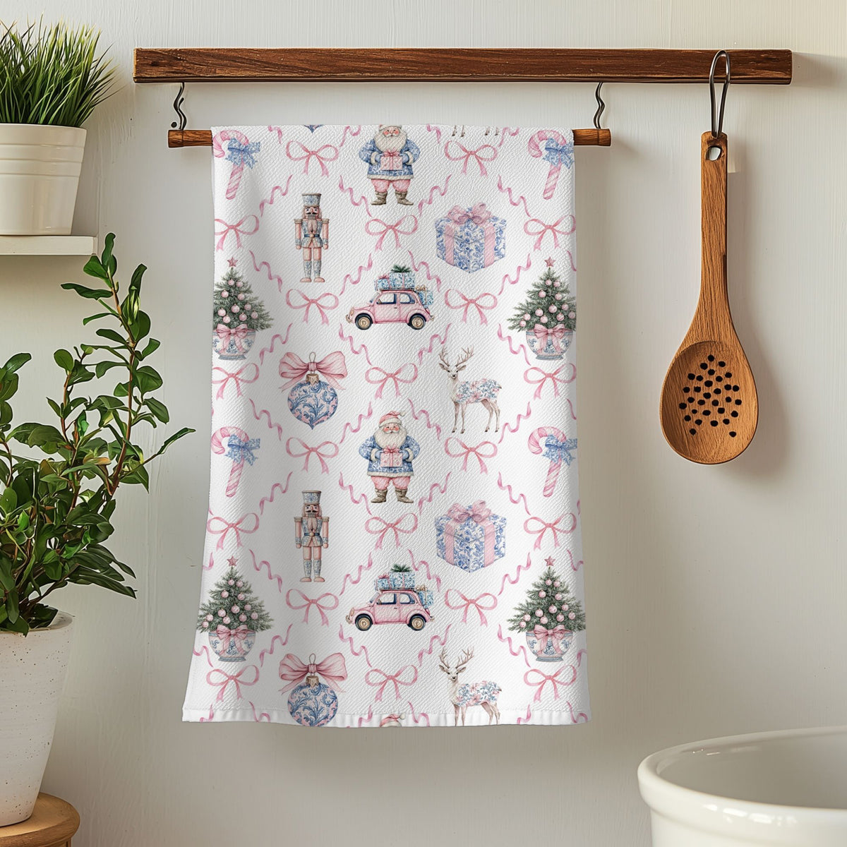 Christmas home decor kitchen accessories towels
Seasonal kitchen towels Christmas Santa pattern