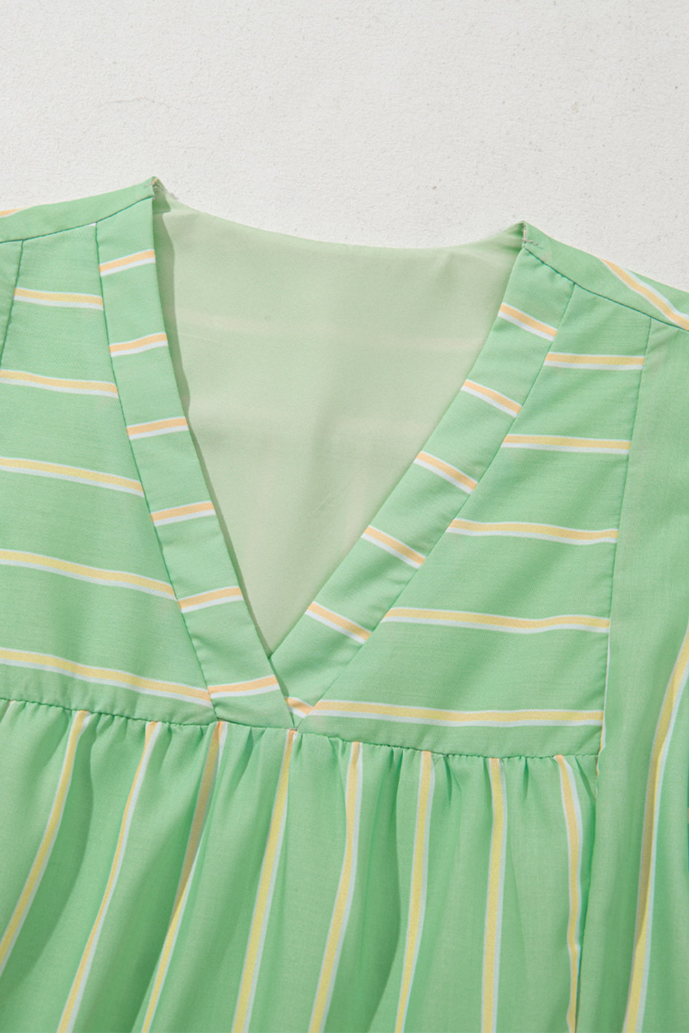 Stripe V-Neck Ruffle Tiered Dress
