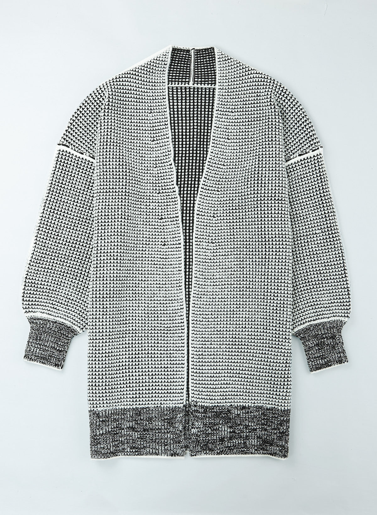 Plaid Open Front Long Cardigan