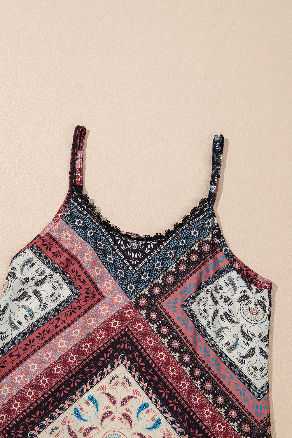 Geometric Paisley Sleeveless Mini Dress