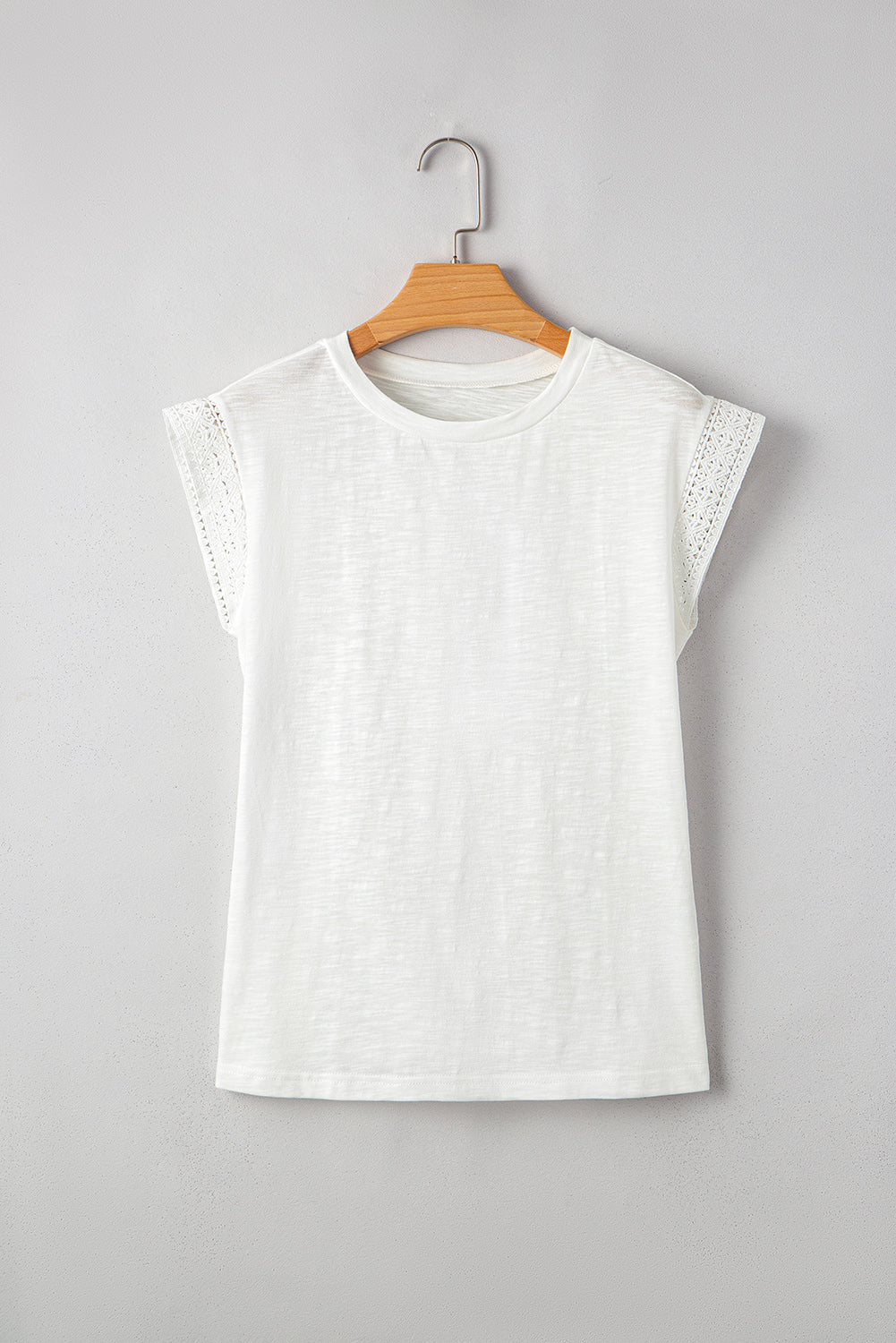 Lace Patchwork Cap Sleeve T-Shirt