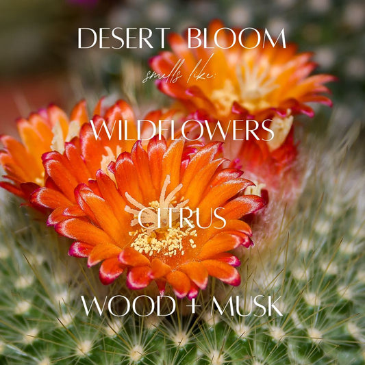 Desert Blooom - 7 Wick White Wood Dough Bowl Soy Candle