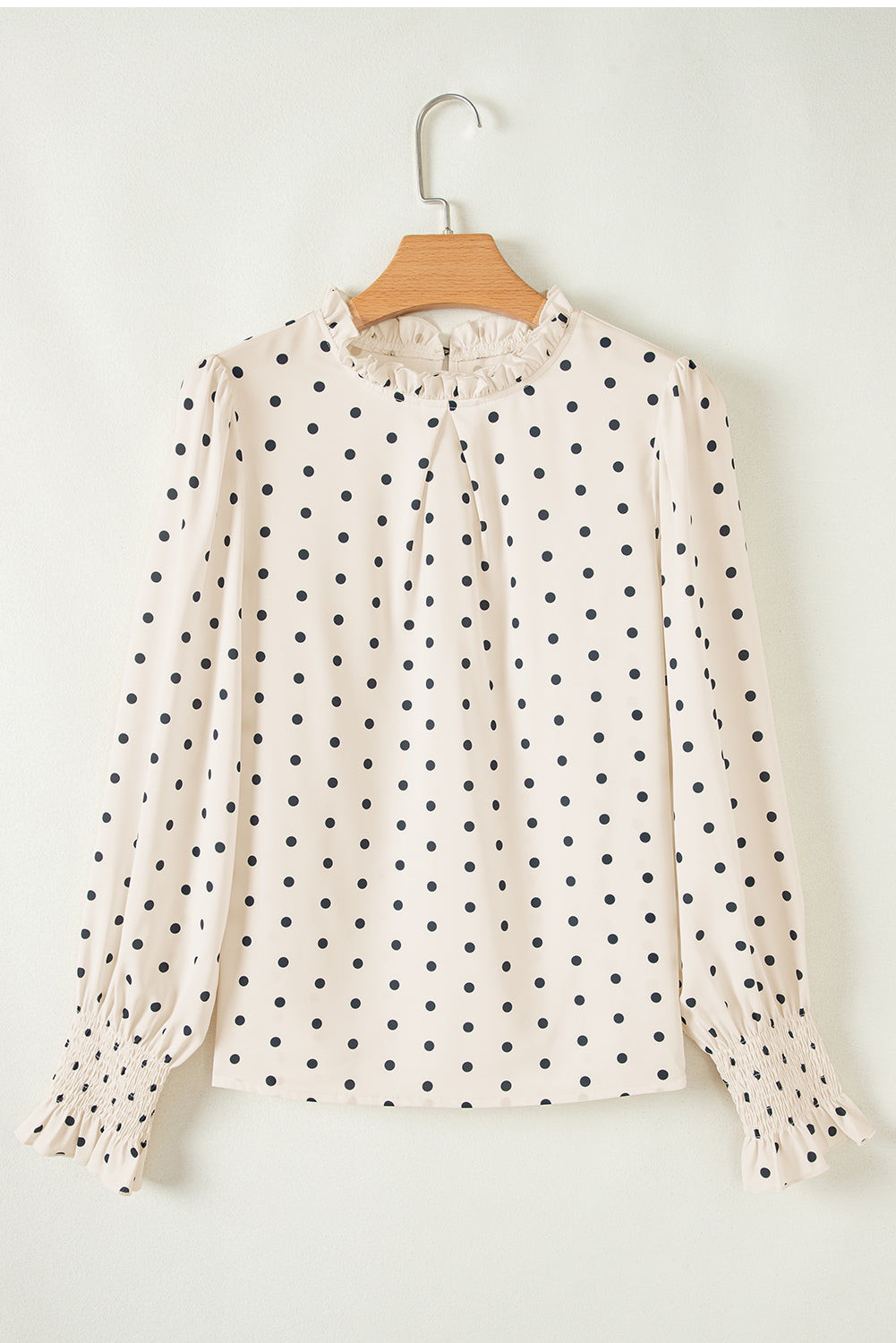 Polka Dot Frilled Collar Blouse