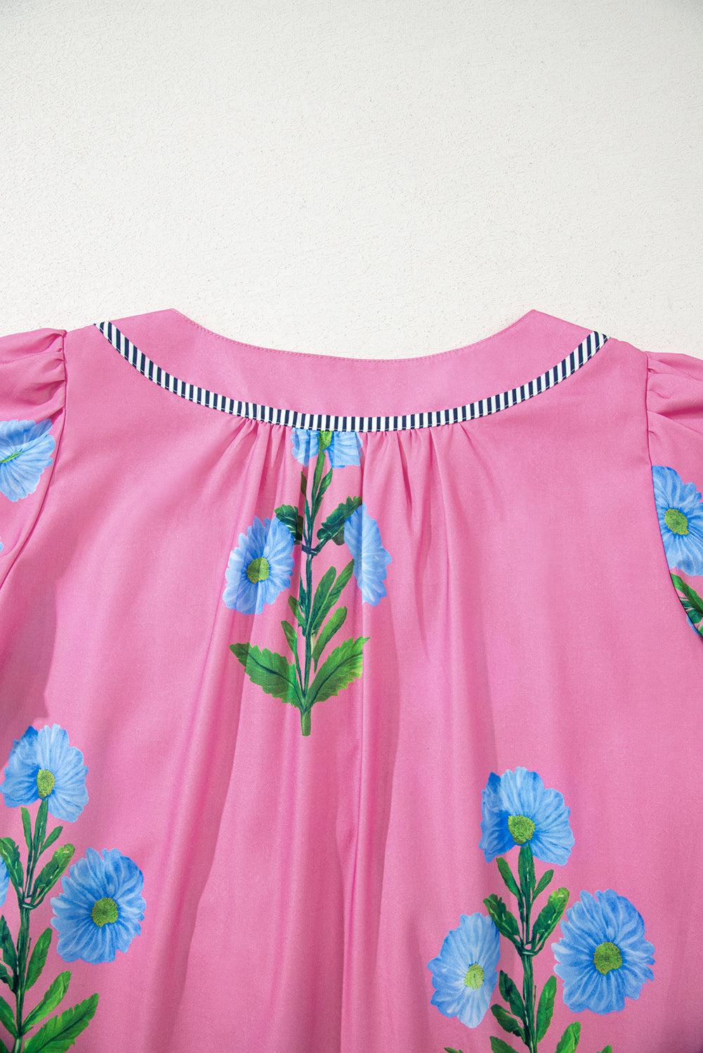 Floral Split Neck Mini Dress