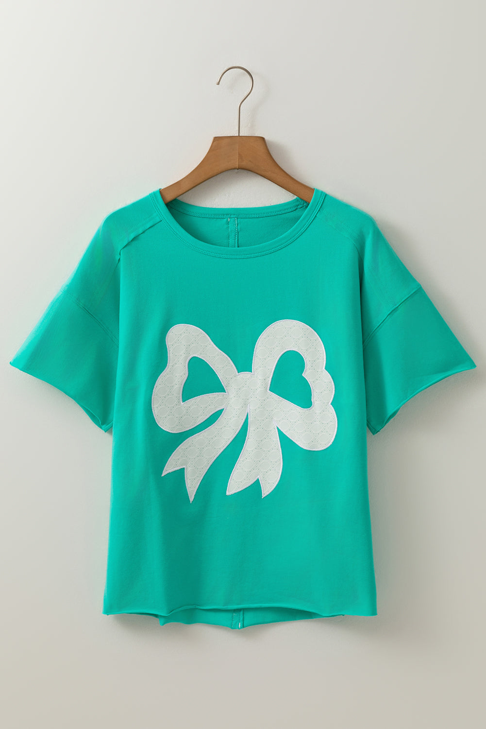 Lace Bow Raw Edge T-Shirt