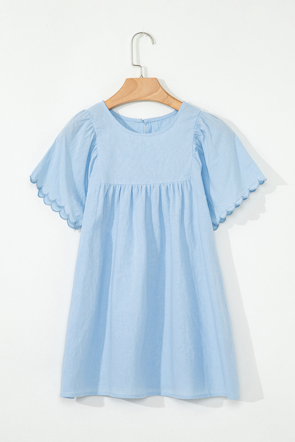 Scallop Embroidered Short Sleeve Top