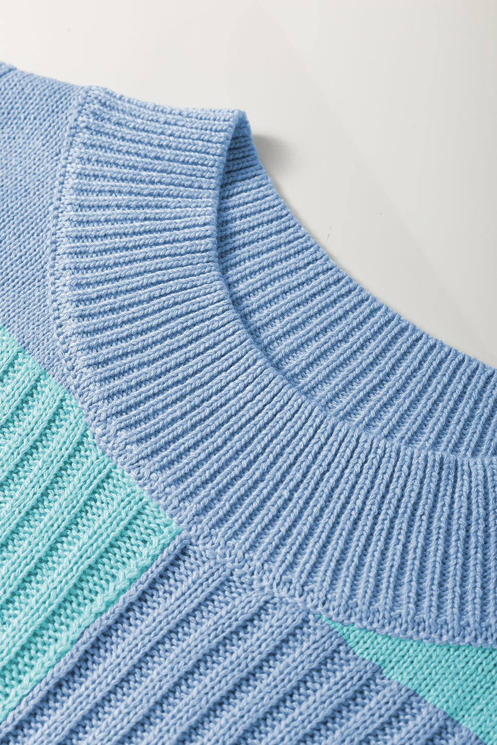 Colorblock Checker Short Sleeve Sweater