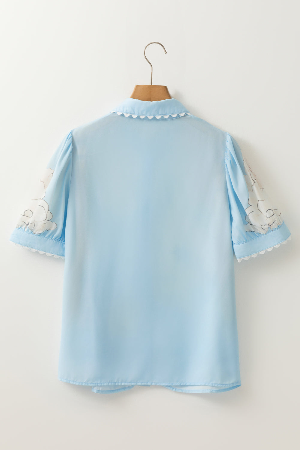 Floral Ric-Rac Puff Sleeve Shirt