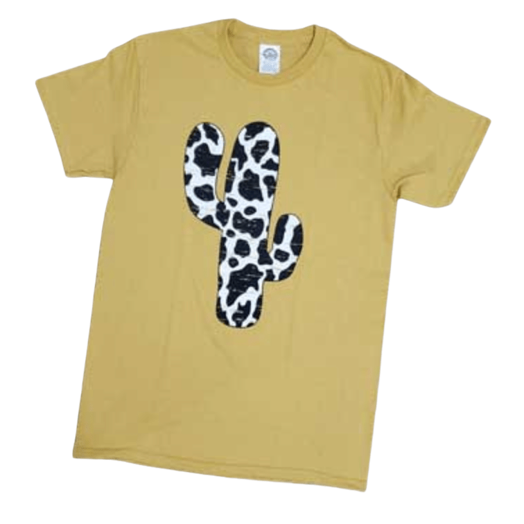Cow Print Cactus Graphic Tee