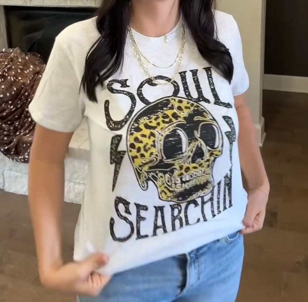 Soul Searchin' Leopard Skull Graphic Tee