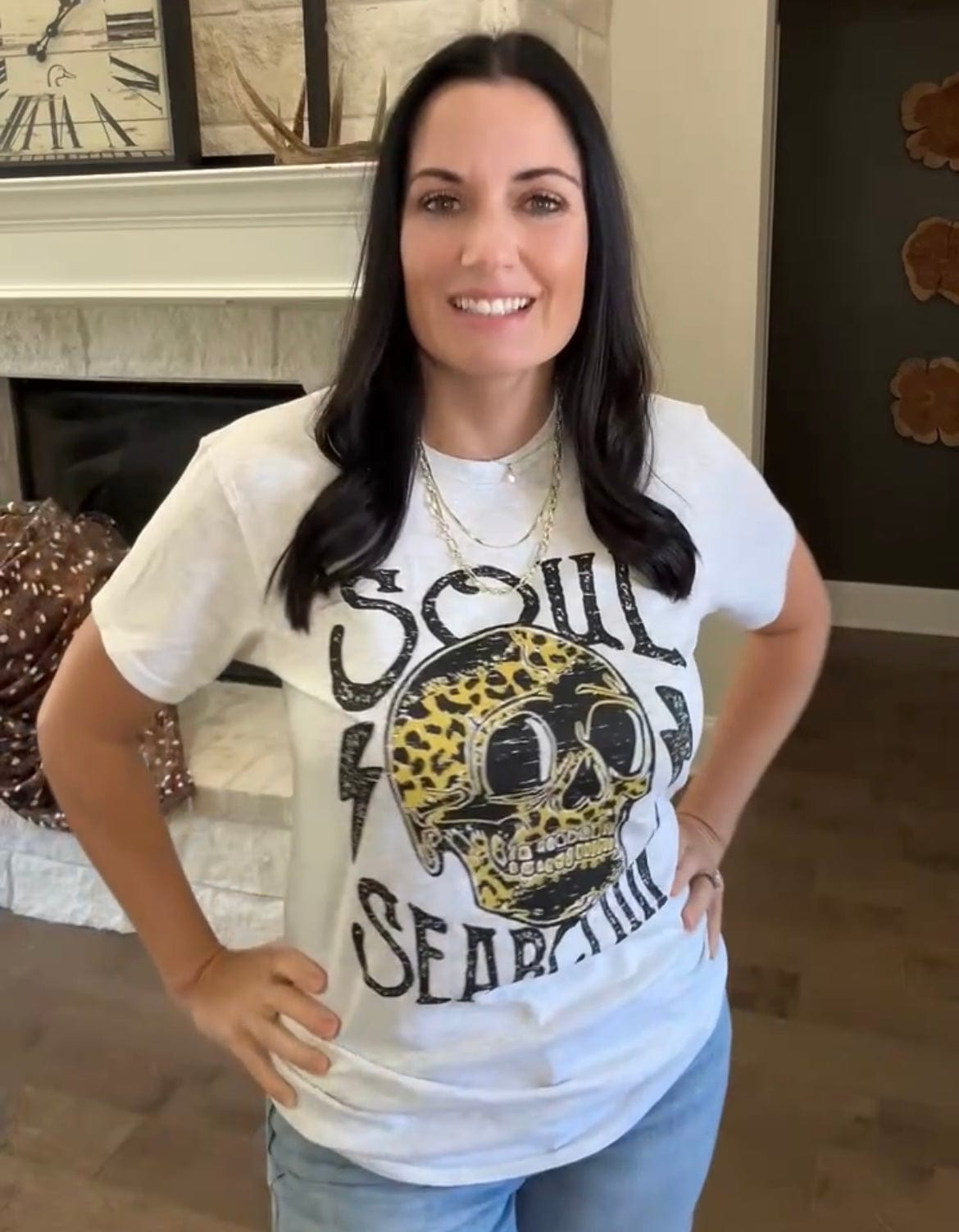 Soul Searchin' Leopard Skull Graphic Tee