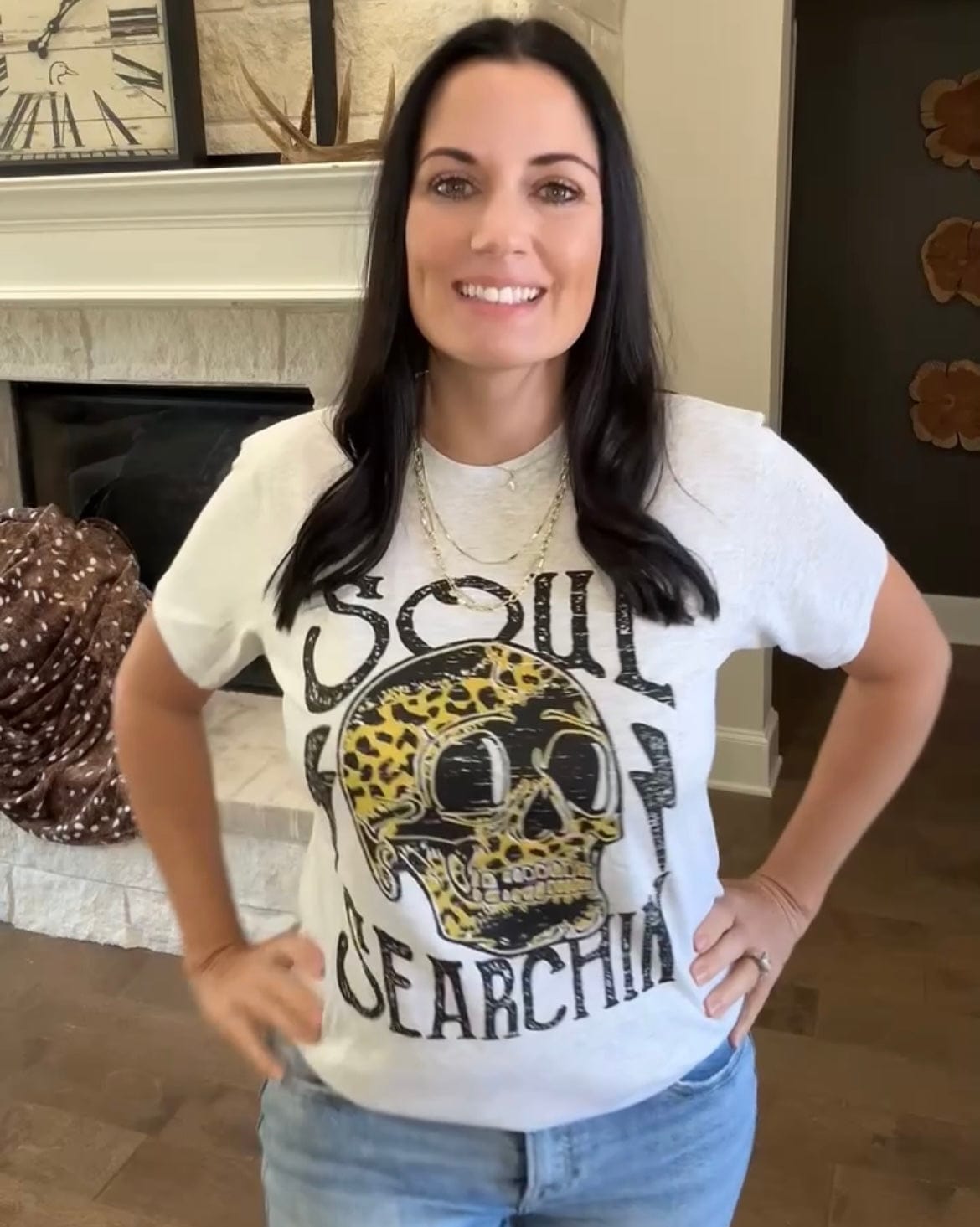Soul Searchin' Leopard Skull Graphic Tee