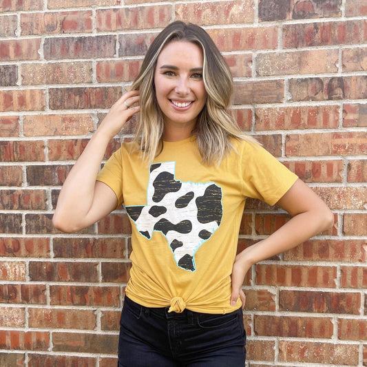 Texas Cow Pattern Graphic Tee