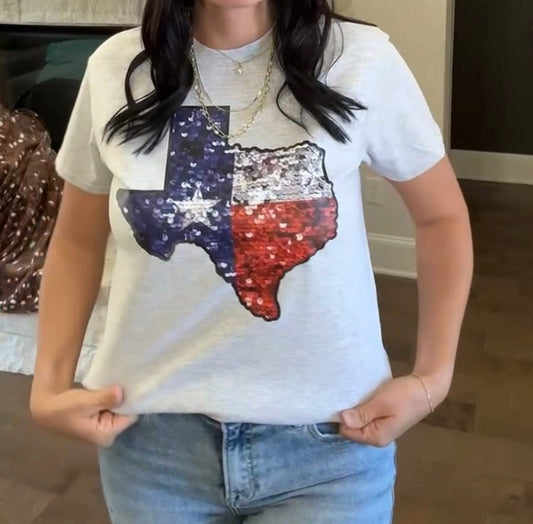 Texas Faux Sequin Graphic Tee