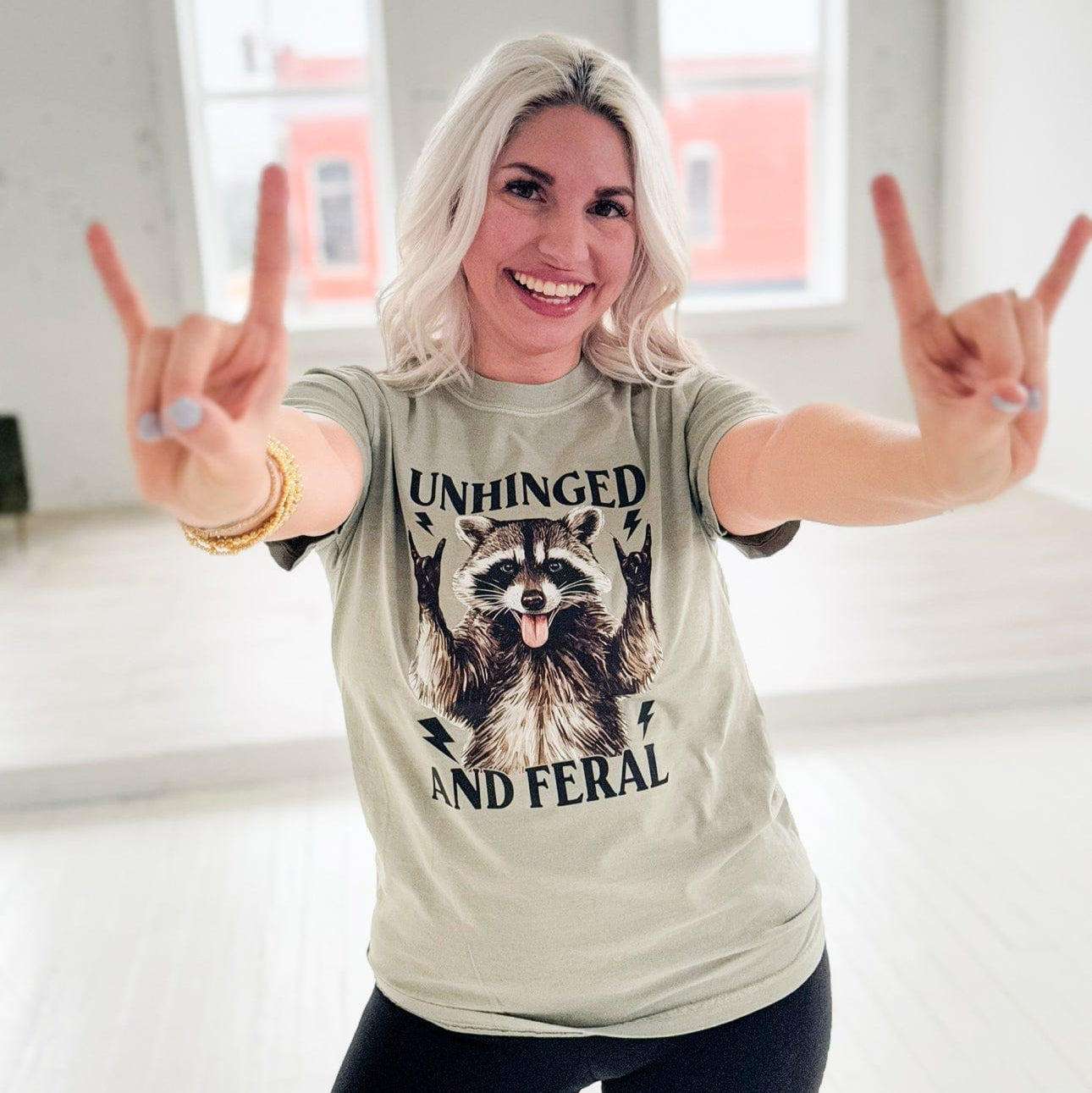 Unhinged And Feral Raccoon Graphic Tee