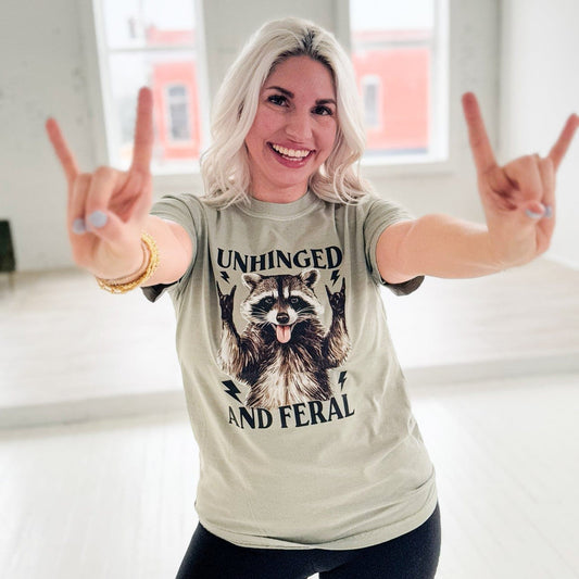 Unhinged And Feral Raccoon Graphic Tee