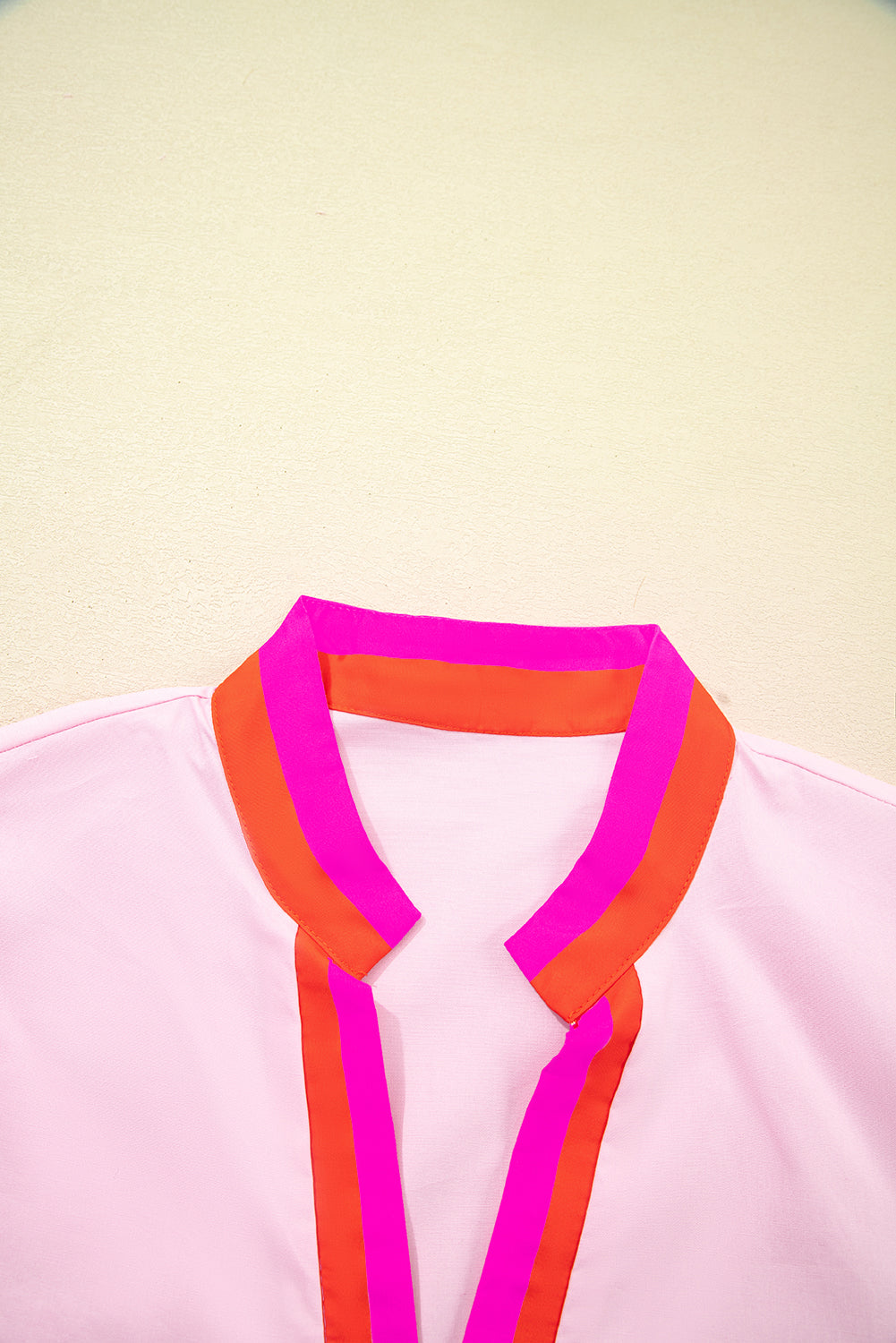 Stripe V-Neck Puff Sleeve Blouse